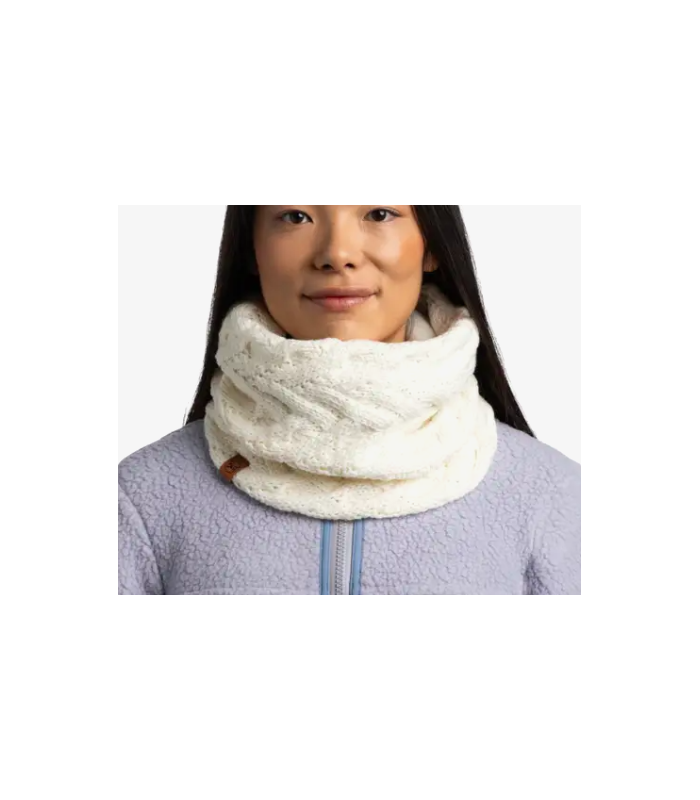 Buff Knitted & Fleece Necwarmer Caryn White