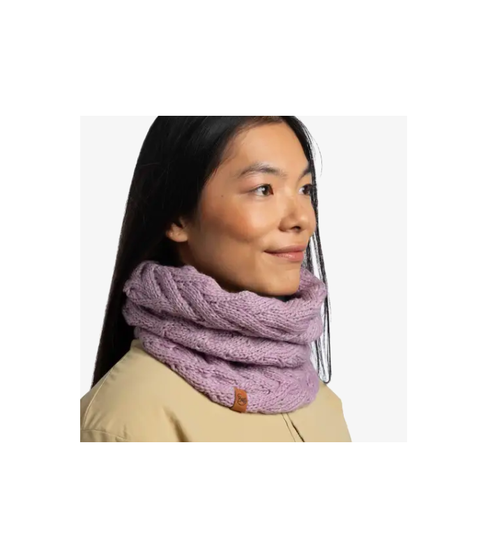 Buff Knitted & Fleece Neckwarmer Caryn Lilac Ice