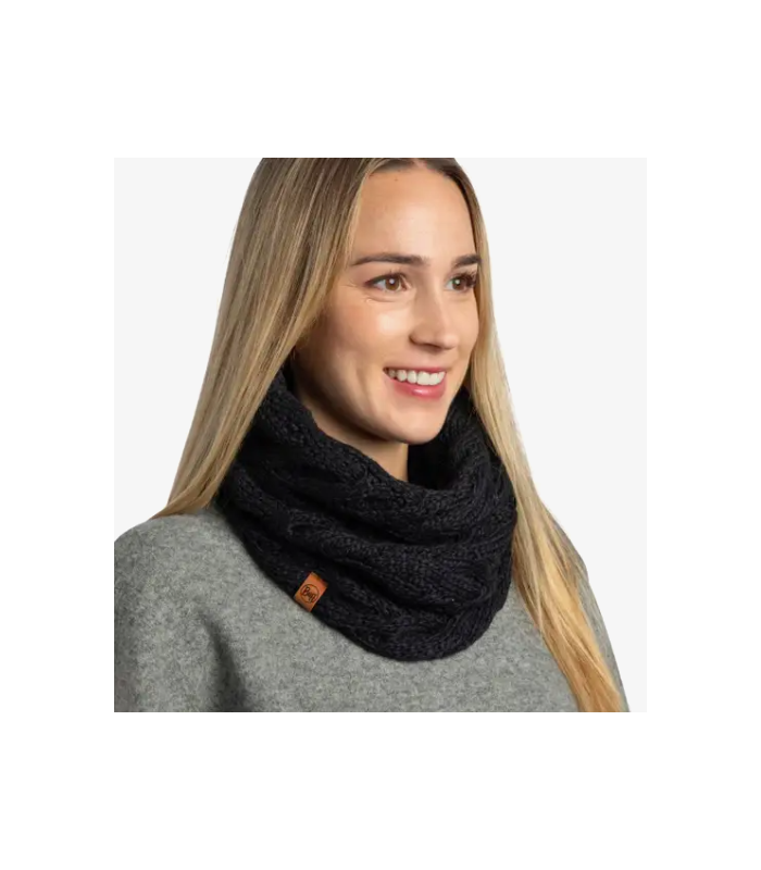 Buff Knitted & Fleece Neckwarmer Caryn Black