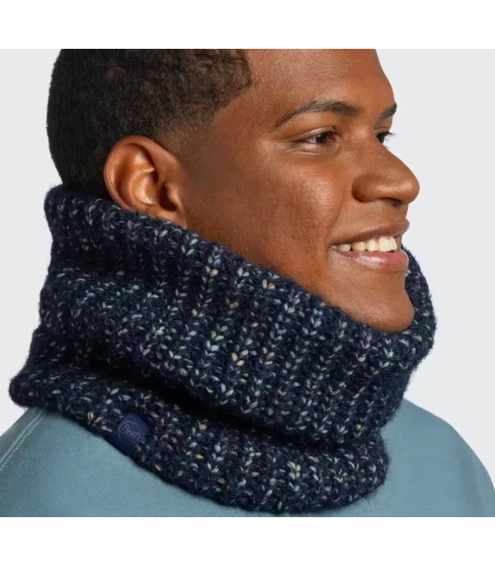 Buff Knitted & Fleece Neckwarmer Dalia Night Blue