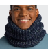Buff Knitted & Fleece Neckwarmer Dalia Night Blue