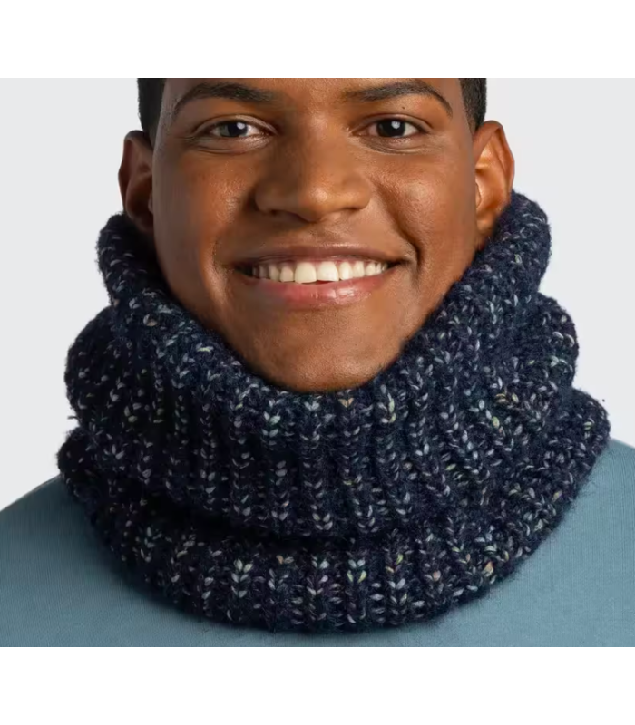 Buff Knitted & Fleece Neckwarmer Dalia Night Blue