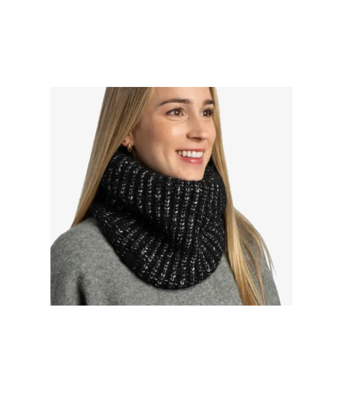 Buff Knitted & Fleece Neckwarmer Dalia Black