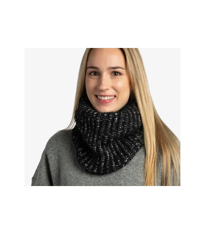 Buff Knitted & Fleece Neckwarmer Dalia Black
