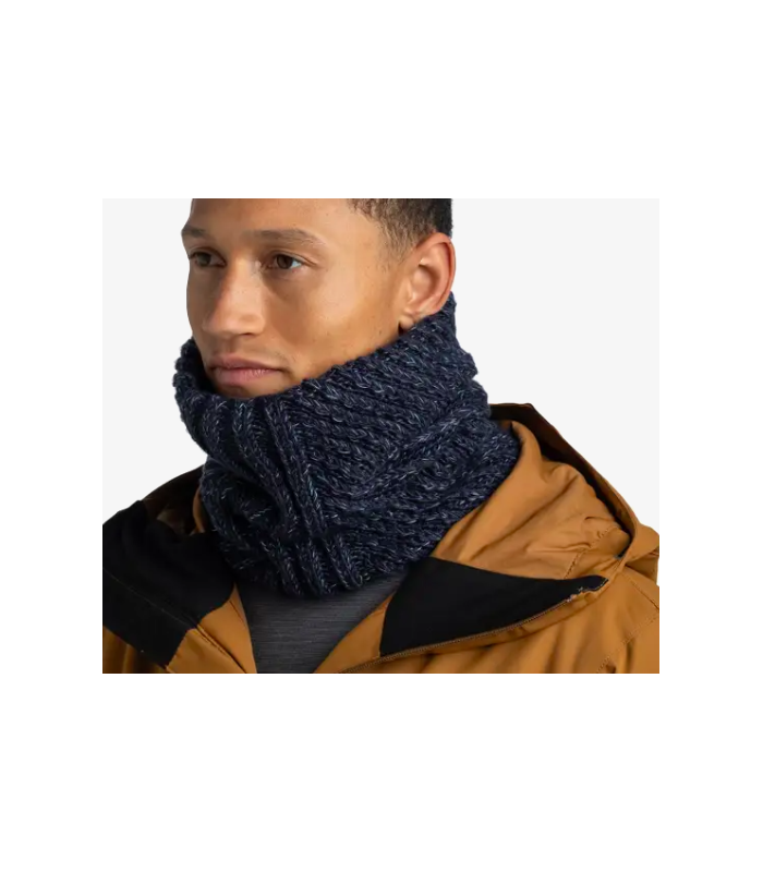 Buff Knitted & Fleece Neckwarmer Akna Night Blue