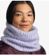 Buff Knitted & Fleece Neckwarmer Eyla Lilac Ice