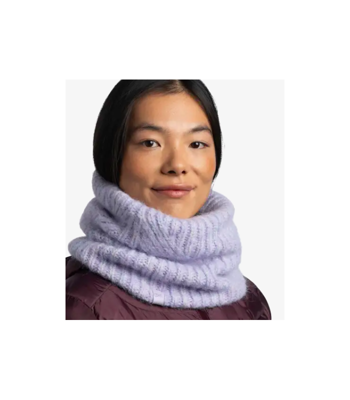 Buff Knitted & Fleece Neckwarmer Eyla Lilac Ice