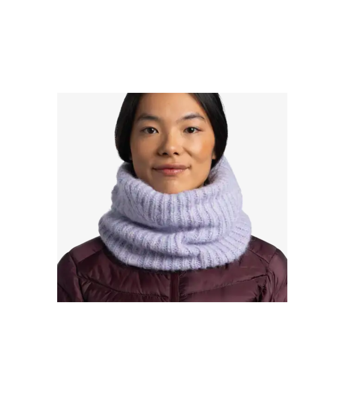 Buff Knitted & Fleece Neckwarmer Eyla Lilac Ice