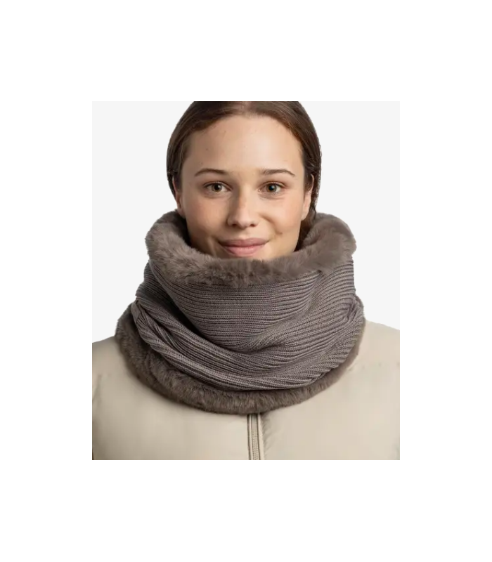 Buff Knitted Neckwarmer Keshia Cobblestone