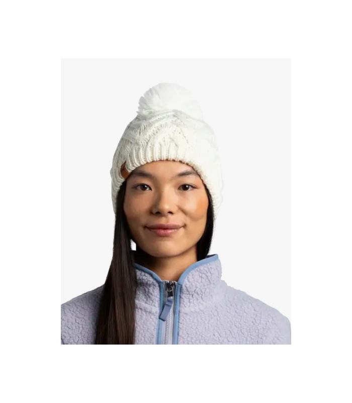 Gorro Buff Knitted & Fleece Band Beanie Caryn White