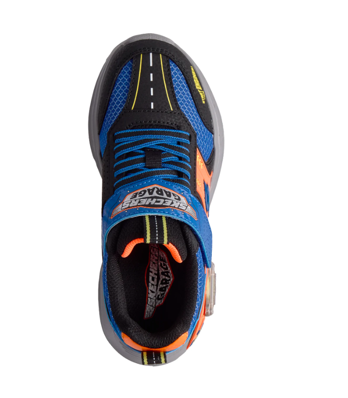 Zapatilla Skechers Garage Negro Azul Naranja Junior
