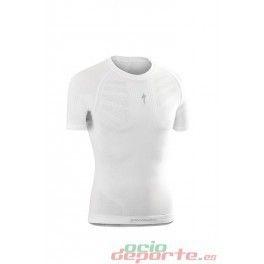 Camiseta Specialized Active Sportwear Pro Sin Costuras Interior Manga Corta Blanco